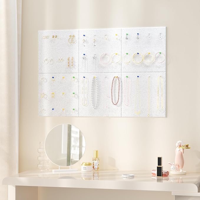 Neatsure Large Cork Board for Wall, 6 Panels Felt Tiles Tack Push Pin Board for
