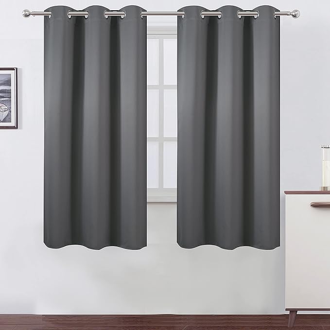 LEMOMO Frost Grey Blackout Curtains 34 x 63 Inch Length/Set of 2 Curtain