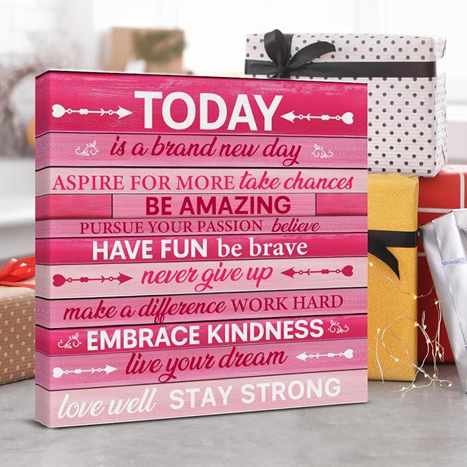 Pink Wall Decor, Inspirational Office Wall Art