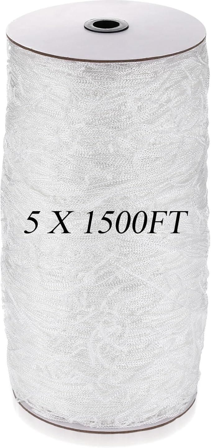 Berlune 5 x 1500 ft Trellis Netting Roll Soft Mesh Nylon Heavy Duty Garden Trellis Netting Bulk for Climbing Plants, Grape Racks, Growing Support Bean, Pea, Tomatoes