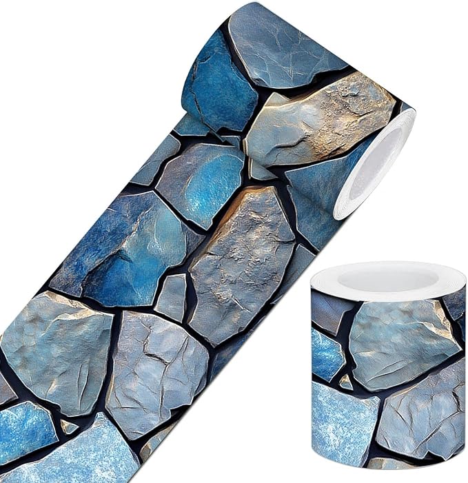 IVN Wallpaper Border Peeling and pasting Wall Stone Texture Decoration Wall