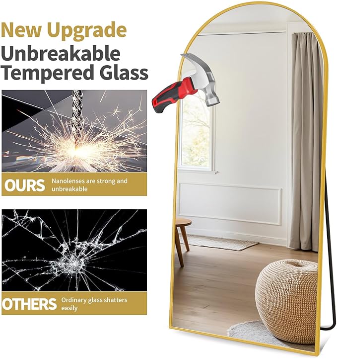 Rowjut Floor Mirror Arched Full Length Mirrors, Mirror Full Length Standing