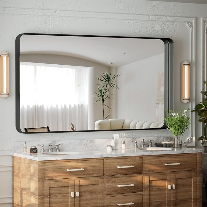 55"x 30" Black Bathroom Mirror