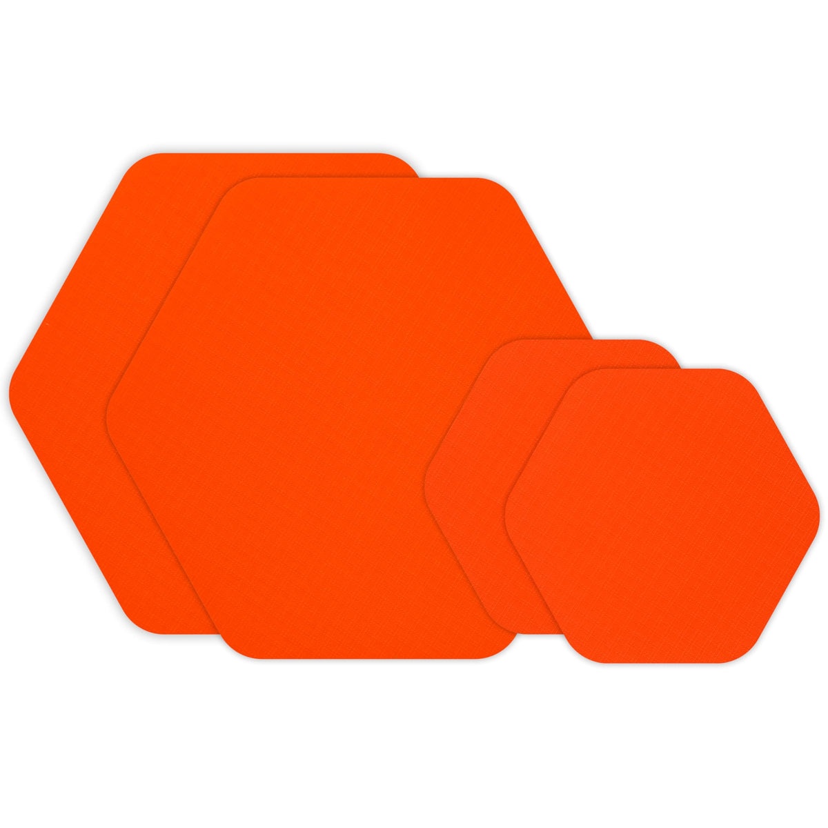 GEAR AID Tenacious Tape Hex â 2.5â & 1.5â Repair Patches (4 Patches: Two 2.5â & Two 1.5â, Orange) â Peel-and-Stick Outdoor Nylon Fabric to Fix Holes and Burns in Down Jackets, Rain Gear and Tents