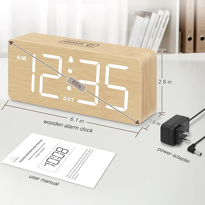 DreamSky Wooden Digital Alarm Clock
