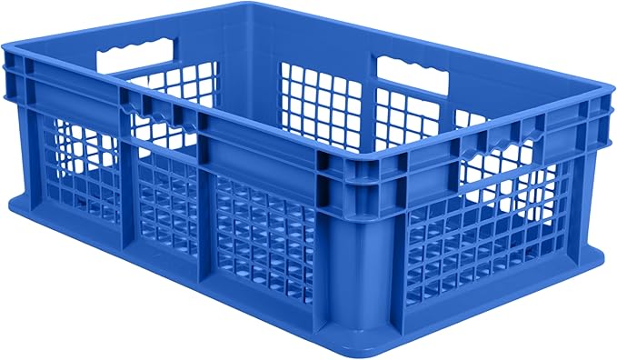 Hudson Exchange 24 x 16 x 8" (2 Pack) Mesh Straight Wall Handled Storage Container Tote, Blue