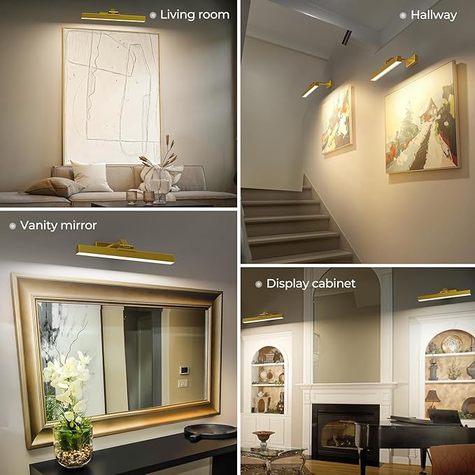 Afyuol Picture Lights Wall Light 16in CCT Gallery Light | Battery Operated
