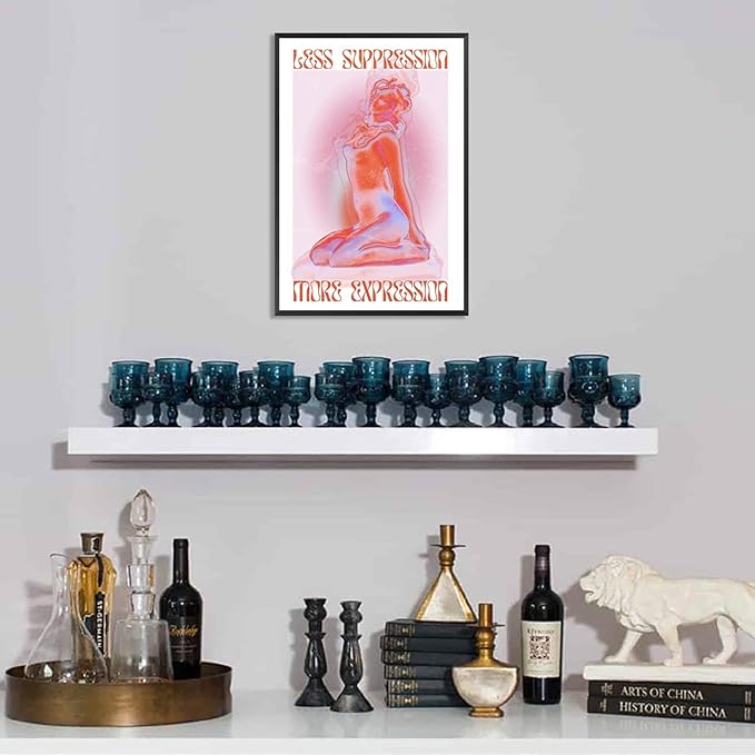 Spiritual Affirmation Art Poster Pink Woman Canvas Wall Art Aesthetic Pictures