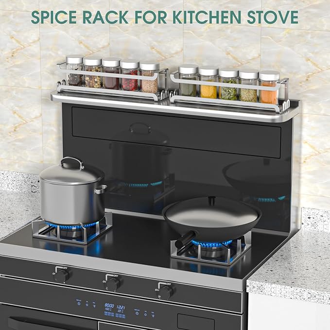 LUCYCAZ 2 Pack Wall Mounted Spice Rack