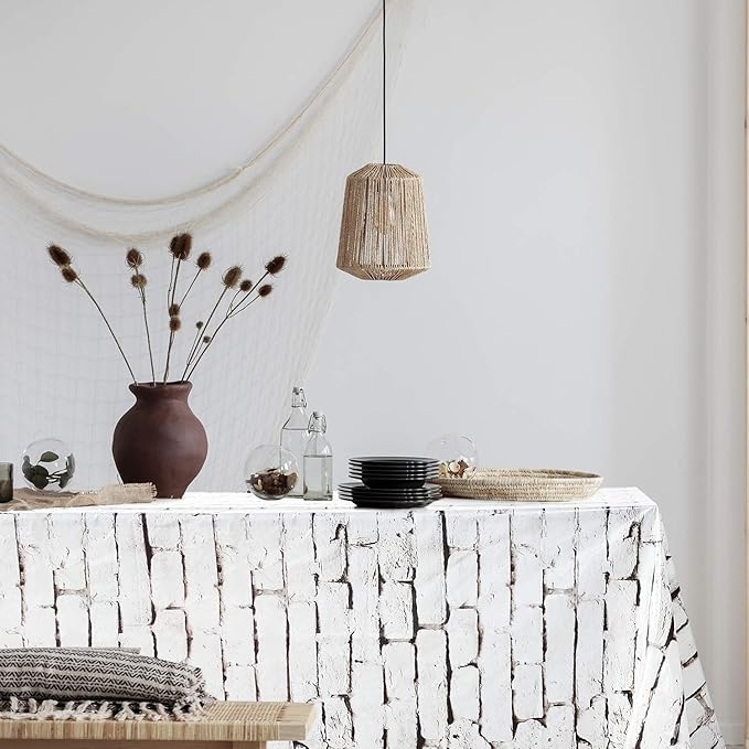 Chuangdi 2pcs 4.5 x 9 Feet Brick Wallpaper Peel and Stick Backdrop Tablecloth