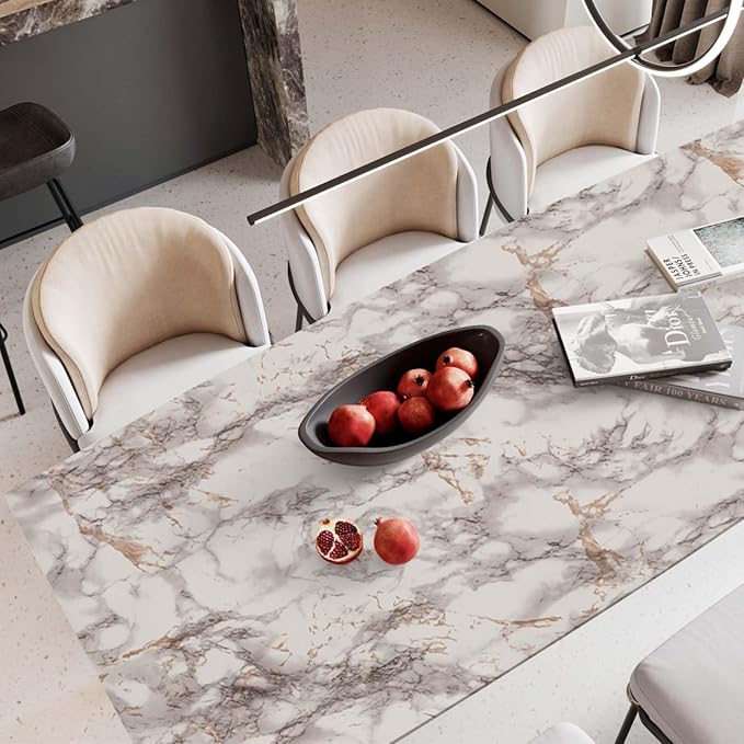 Abyssaly Marble Contact Paper Brown Peel and Stick Countertops Waterproof