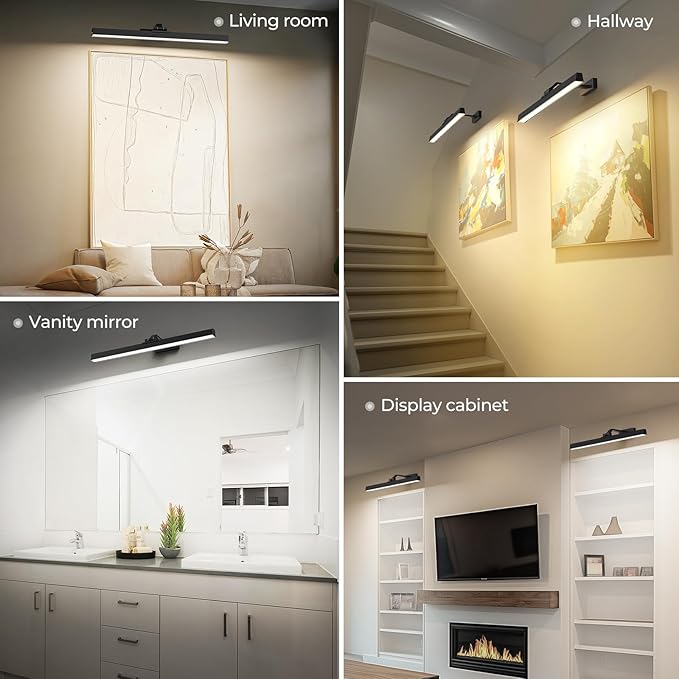 Afyuol Picture Lights for Wall, Battery Operated Picture Light 24in Gallery