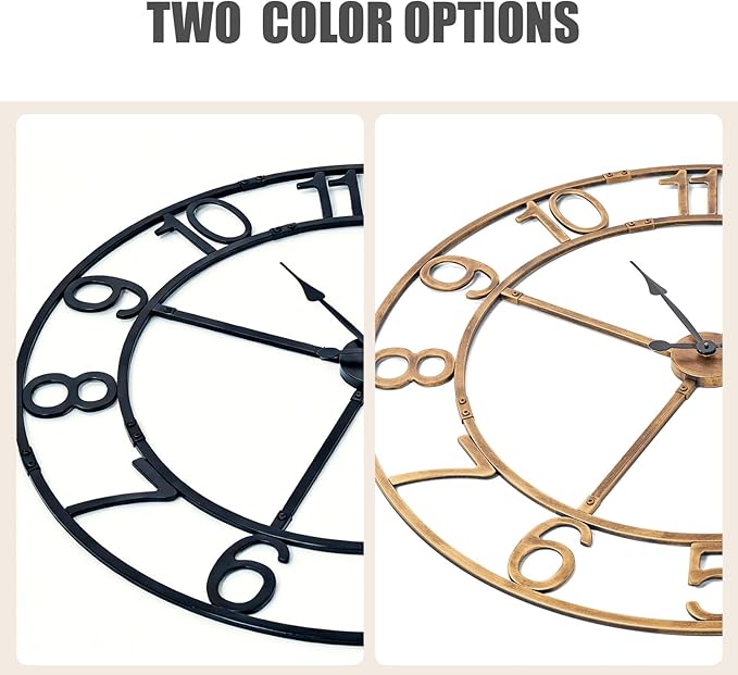 Large Wall Clock for Living Room Decor–48 Inch Silent Non-Ticking Modern