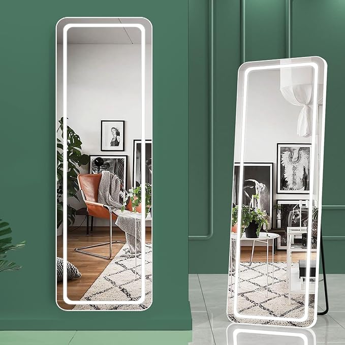 Hasipu Full Length Mirror with Lights, Full Body Dressing Standing, Hanging