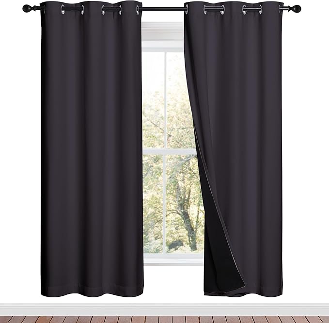NICETOWN 100% Blackout Window Curtain Panels, 2 Pieces, 42-inch Wide Per Panel