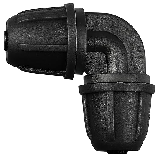 Upgraded 1/4" Drip Irrigation Elbow Fittingsï¼24 Pieces Leak Free Lock Barbed 90 Degree Elbow Connectors for1/4 Inch Irrigation Tubing Quick Connect Parts for Garden Landscape System