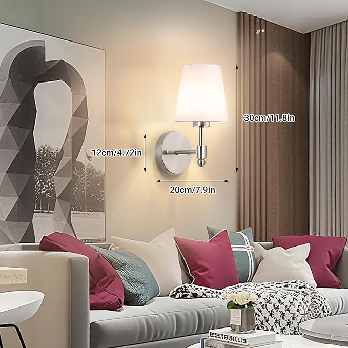 YHCDLAMP Battery Operated Wall Sconces Set of Two, Rechargeable Wireless Wall