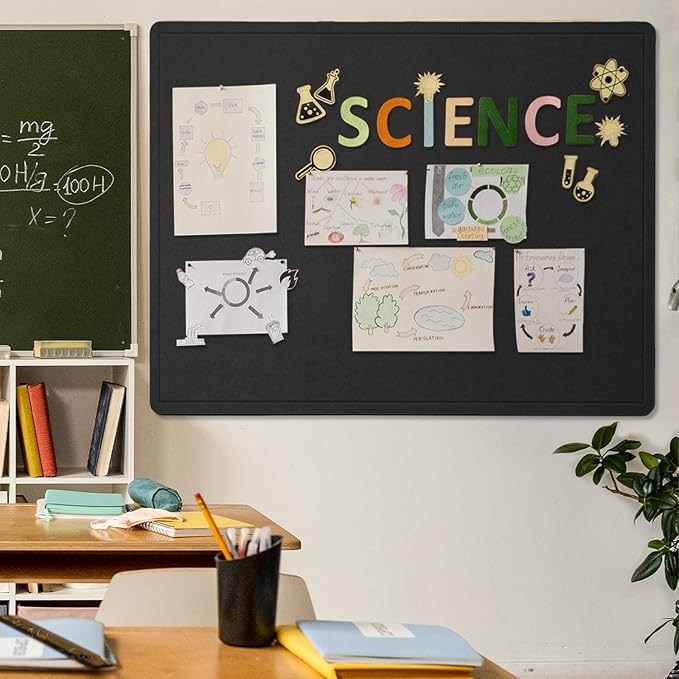 Lightomorrow Large Bulletin Board, 60 x 48 inches Decorative Felt Pinboard