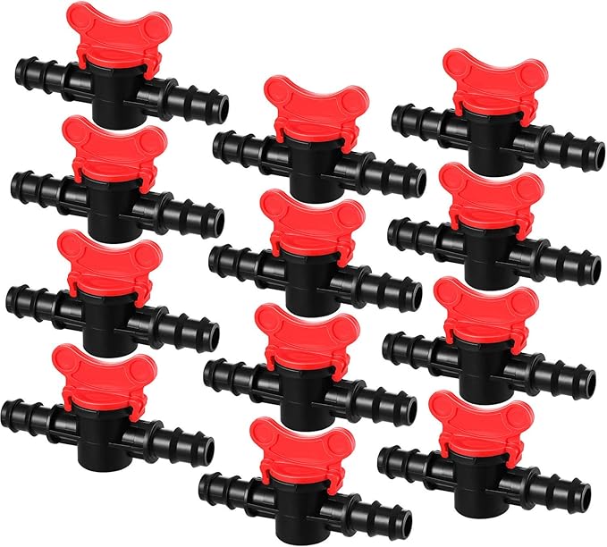 Drip Irrigation Switch Valve Gate Valves for 1/2 Inch Double Male Barbed Valve (12)