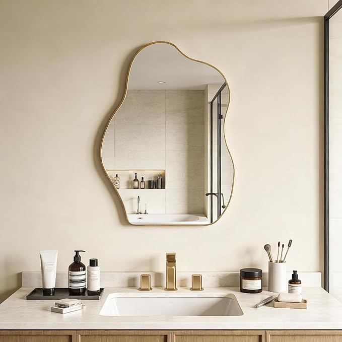 Ruomeng Irregular Wall Mirror Asymmetrical Mirror, Modern Decorative Wall Decor