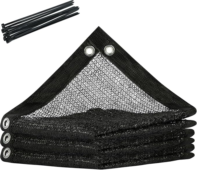 Royal Shade 30% Black Shade Cloth Custom Size 11FT x 60FT Mesh Tarp with Grommets for Garden Patio, Plant Shading, Greenhouse, Pergola, Chicken Coop, Dog Kennel, Lawn. (We Make Custom Size)