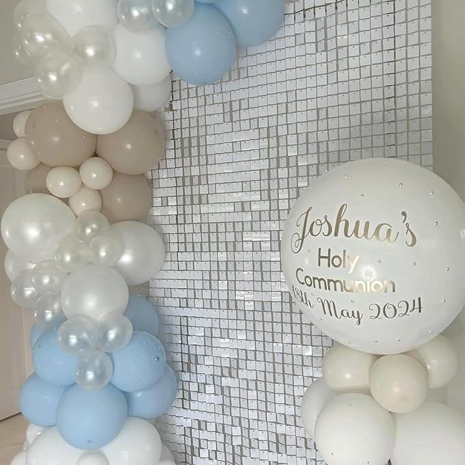 COKAOBE Mirror White Shimmer Wall Backdrop, Photo Backdrops