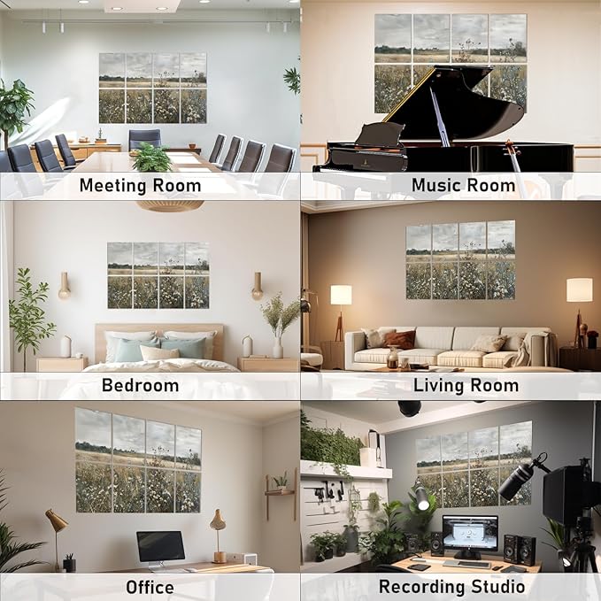 FurnoFlexArt Acoustic Panels Tiles Decorative Room Sound Proof Foam Absorbing