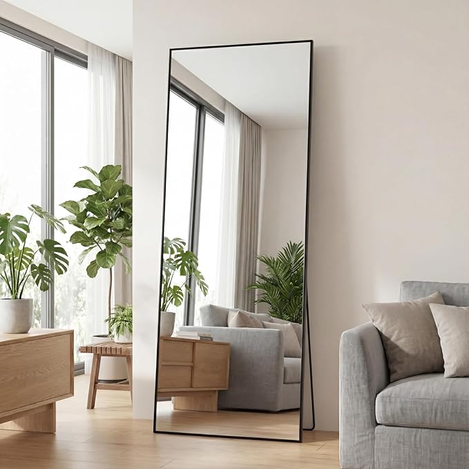 Sweetcrispy 56"x21" Full Length Mirror, Leaning or Standing Full Body Mirror