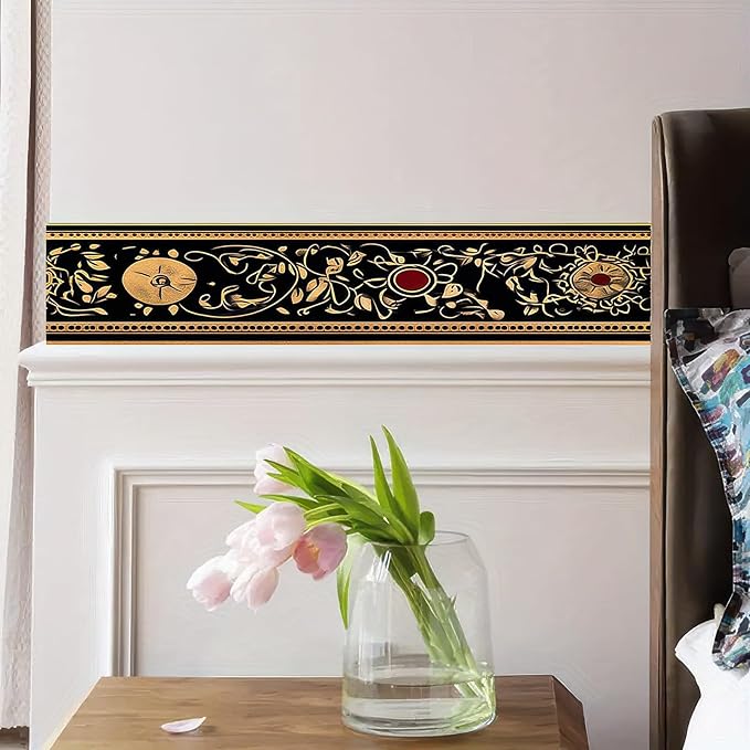 HOMETITUTE Wallpaper Border 4x196 Inch Peel and Stick Wall Border Wallpaper