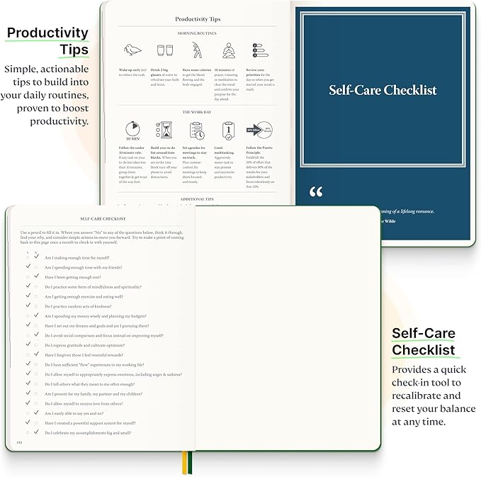 Roterunner Purpose Planner Notebook B5 7.5”x9.8” Undated Planner 2025 Daily Weekly and Monthly Productivity Goal Setting Tool for Work Home