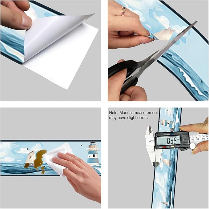 HOMETITUTE Wallpaper Border Peel and Stick Nautical Wall Trim Self Adhesive