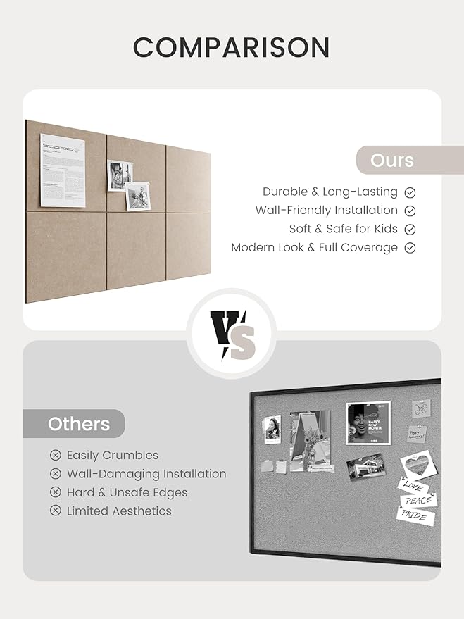 Bumusty Large Cork Board 36" x 24" Alternative