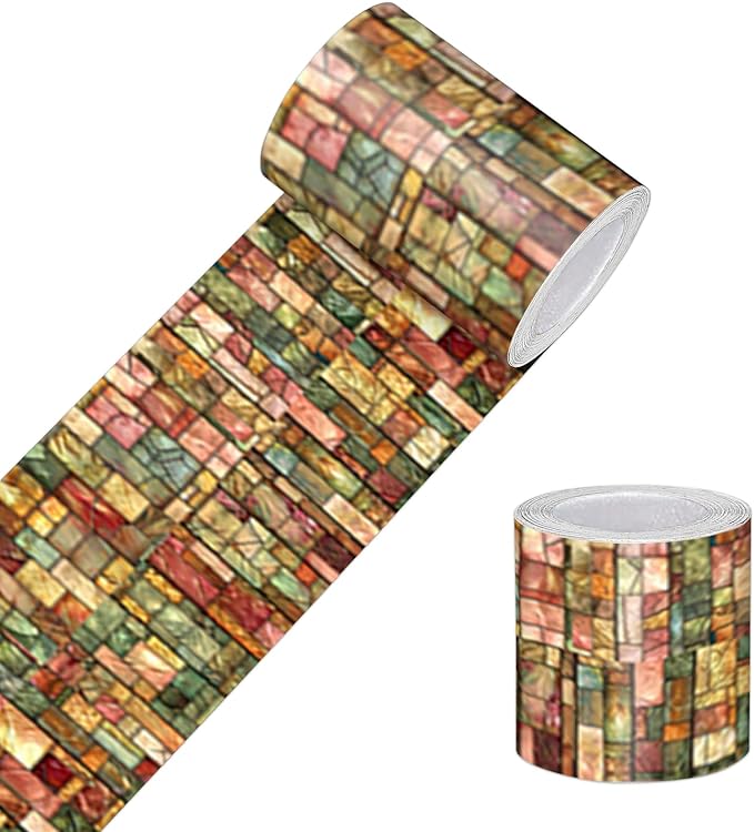 HOMETITUTE Wallpaper Border Peel and Stick Colorful Geometric Texture