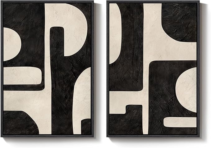 Large Framed Abstract Set of 2 Wall Art