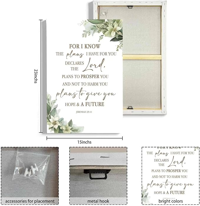 HIWX Christian Bible Verses Wall Decor,