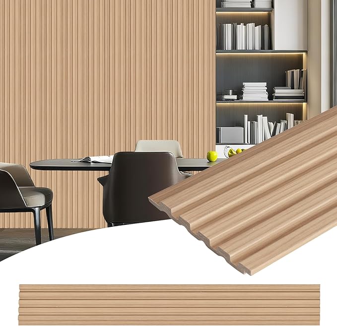 8-Pack 3D Slat Wall Panels â Soundproof Faux Wood Wall Panels