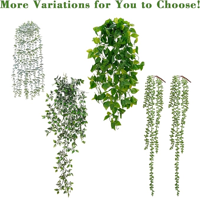 BLEUM CADE Fake Hanging Plants, Faux Mandala Vines Hanging Plant Greenery