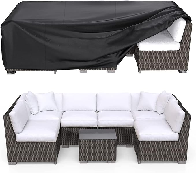 Patio Furniture Covers, Heavy Duty 600D Outdoor Furniture Cover Waterproof, Sectional Sofa Set Covers Table and Chair Set Cover, 78"LÃ62"WÃ30"H