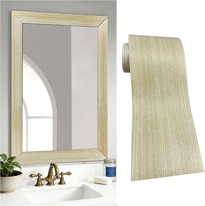 DESOMINOR 32FT Peel &Stick Wood Grain Wallpaper Border Removable Waterproof
