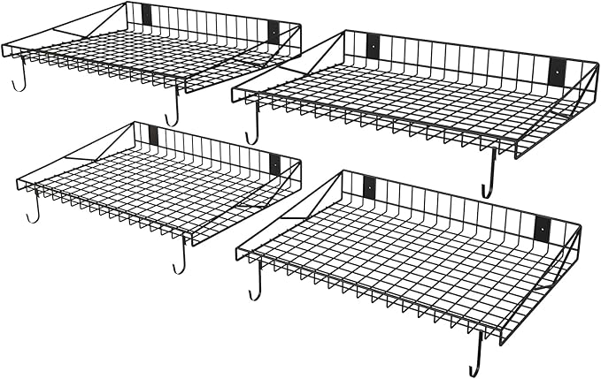 4 Pack Garage Wall Shelf, Garage Wall Mounted Shelving, Heavy Duty Floating