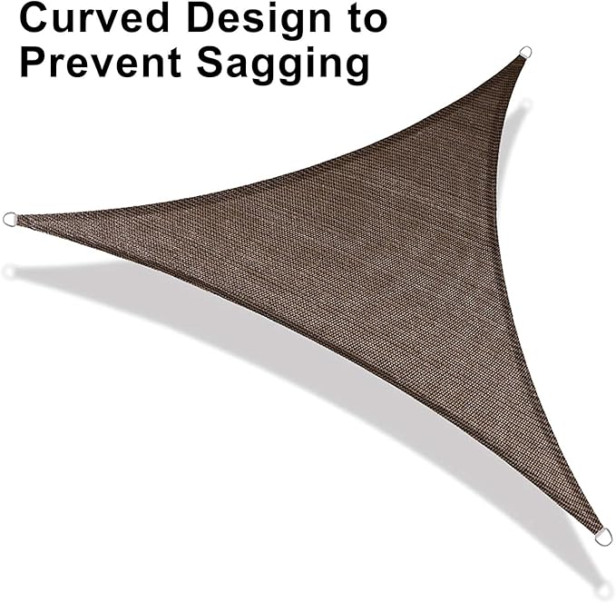 LOVE STORY Custom Size 10'x18'x20.6' Brown Sun Shade Sail Right Triangle Sunshade Fabric Awning Canopy for Patio Backyard Carport Pergola (Customized)