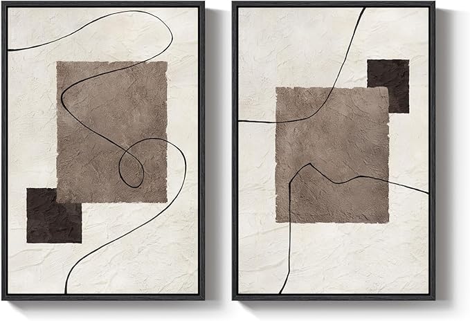 Framed Neutral Abstract Wall Art
