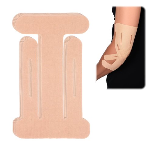 20 Count Pre-Cut Kinesiology Tape for Elbow, Precut Muscle Tapes Strips for Elbow Waterproof Breathable Hypoallergenic Latex-Free, Elastic Cotton Sports Athletic Tapes for Elbow Pain Relief & Support