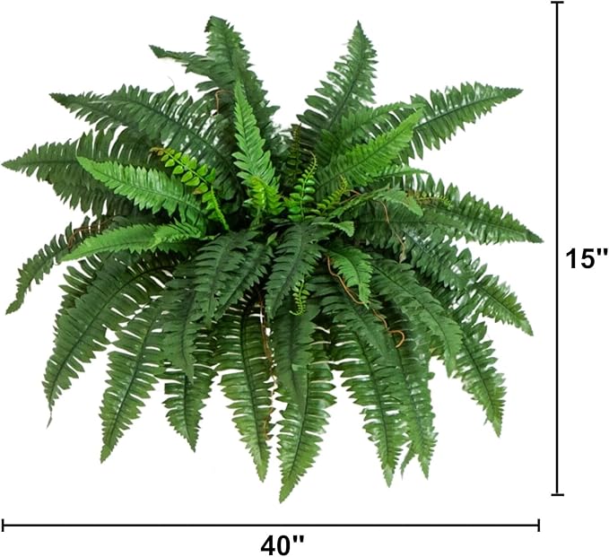 Nearly Natural 40in Hanging Artificial Boston Fern Plant Set of 2