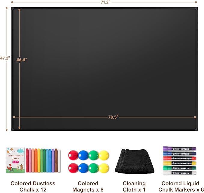 SELEAD Magnetic Chalkboard 72 x 48 Inches