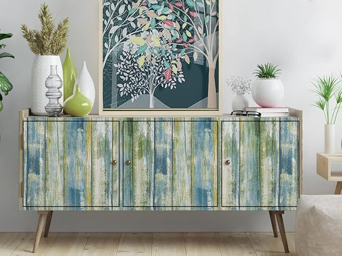 practicalWs 35.4''x 118'' Distressed Wood Wallpaper Self-Adhesive Peel and