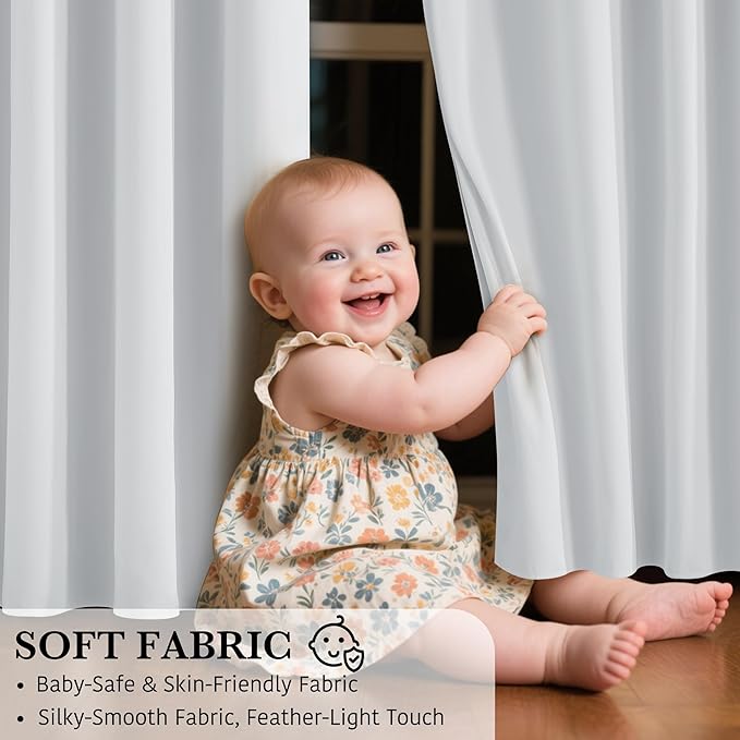 RYB HOME 100% Blackout Short Curtains