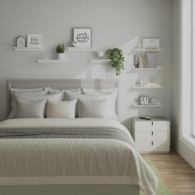 WOPITUES Floating Shelves, Wall Mounted Shelves