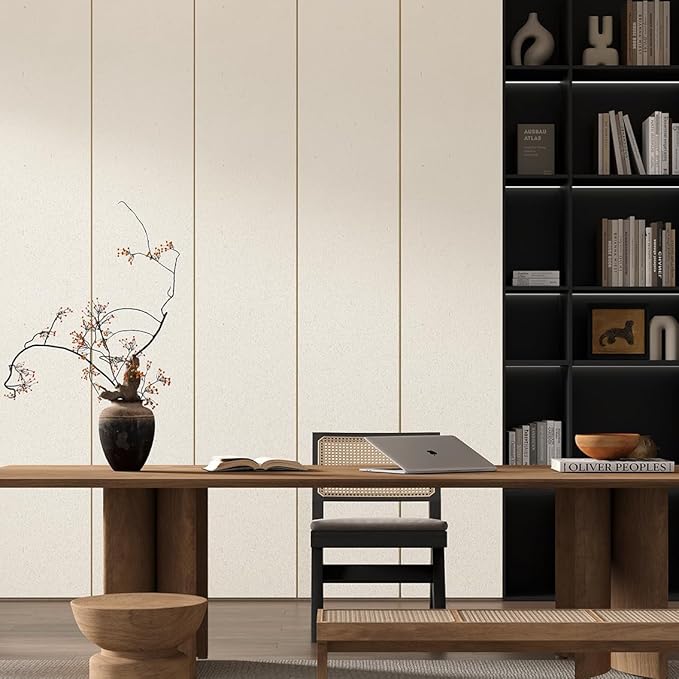 Natural White Wallpaper Grasscloth Textured Peel and Stick Wall