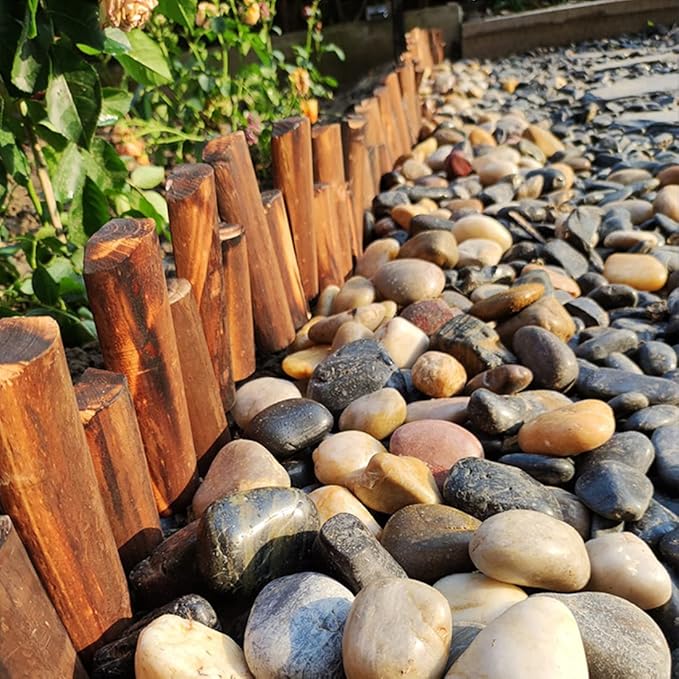 YISZM 20lbs Black Pebbles for Plants, 1-2 Inch High Polished Natural River Rocks for Landscaping, Decorative Stones Vase Filler Fish Tank Aquariums Garden Outdoor and Indoor DIY